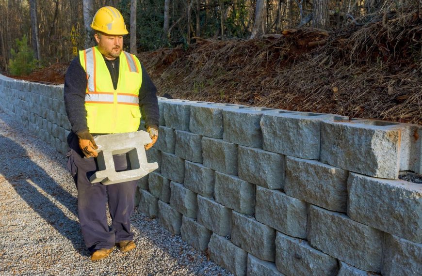 Strength and Style: Constructing Durable Sandstone Block Retaining Walls